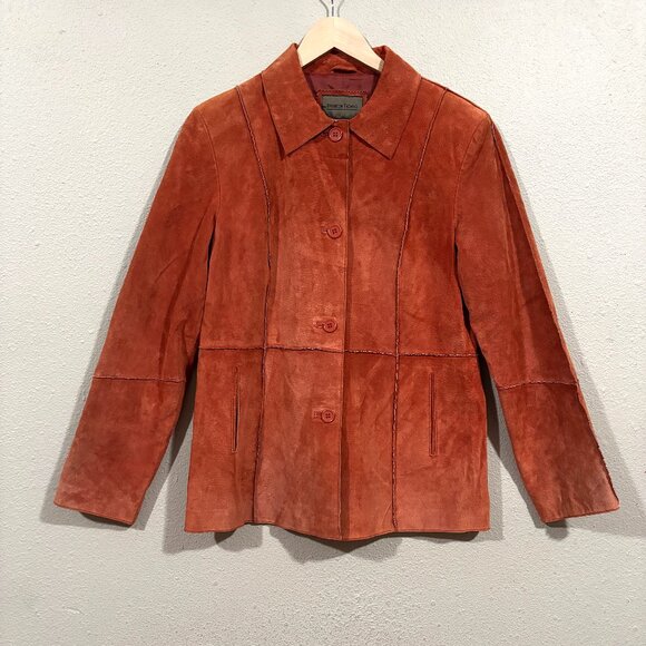 Brandon Thomas Jackets & Blazers - Brandon Thomas Women's Burnt Orange Suede Jacket